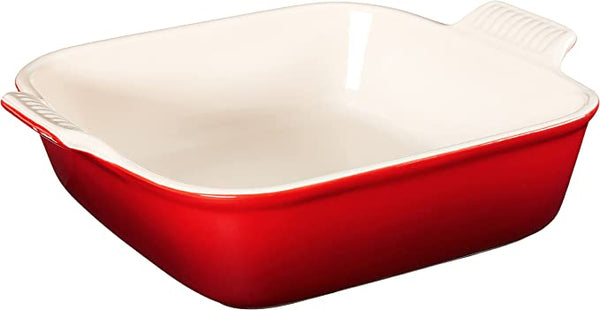 Le Creuset Stoneware Heritage Square Dish, 3 qt. (9"), Cerise