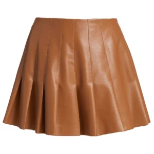 CARTER VEGAN LEATHER PLEATED MINISKIRT | Carter Vegan Leather Pleated Miniskirt