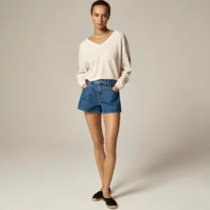 J.CREW | Cashmere Relaxed Cropped V-Neck Sweater